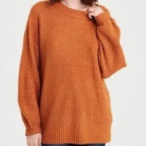 American Eagle Outfitters Orange Crew Neck Sweater